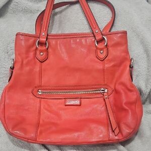 Coach Vibrant Red Leather Shoulder Bag